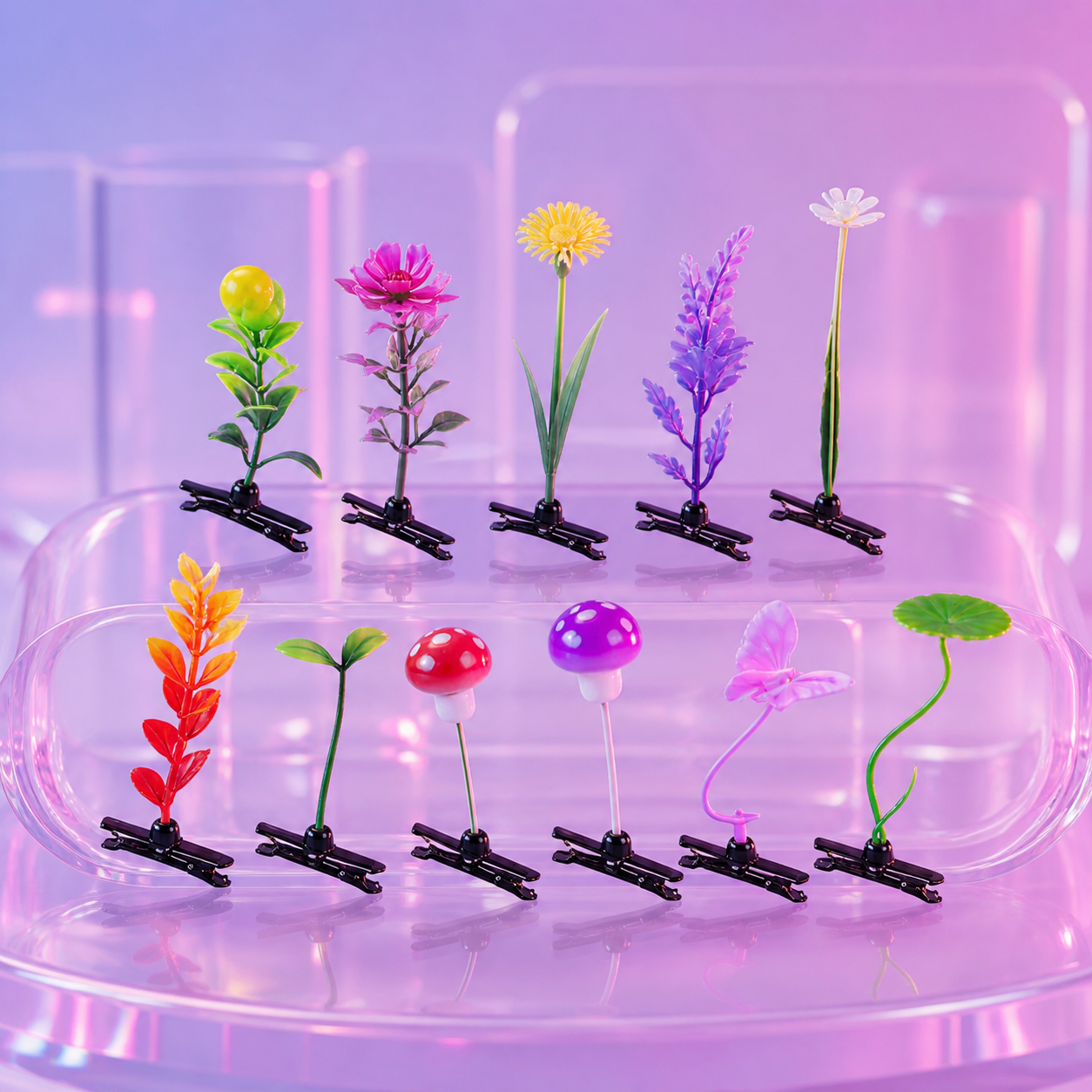 Tiny Sprout Hair Clips for Raves, Festivals & Parties