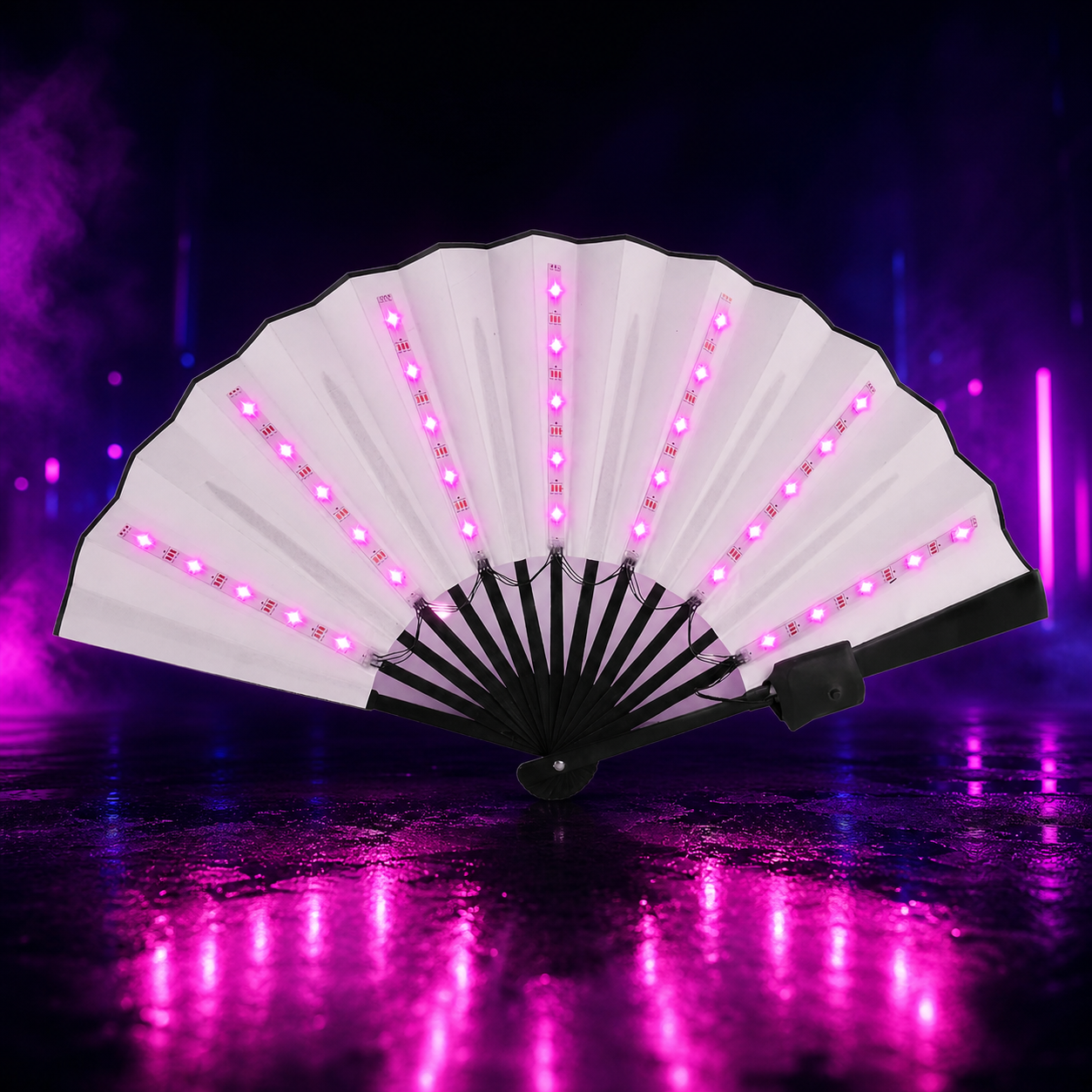 LED Light Up Folding Fan for Raves & Festivals