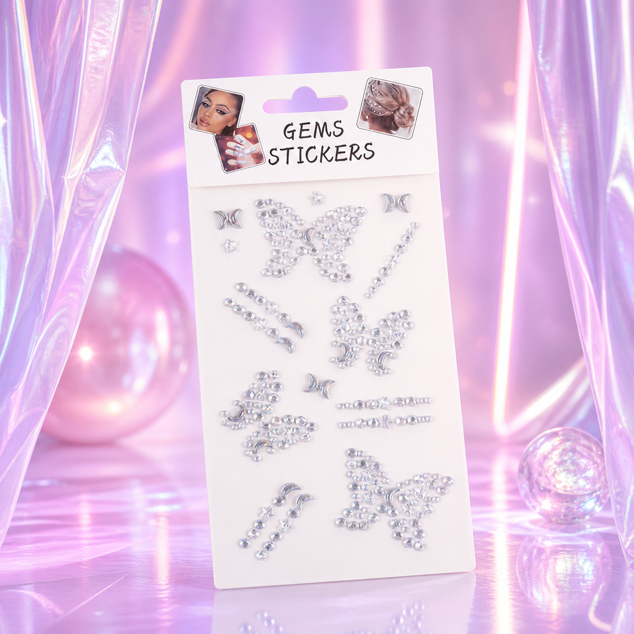 Butterfly Glow Face Gem Stickers